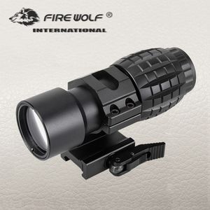 Loup de feu tactique Red Dot Optical sight Loupe 3x Convient à Red Dot Sight avec Flip To Side Picatinny Weaver Rail Mount Hunting