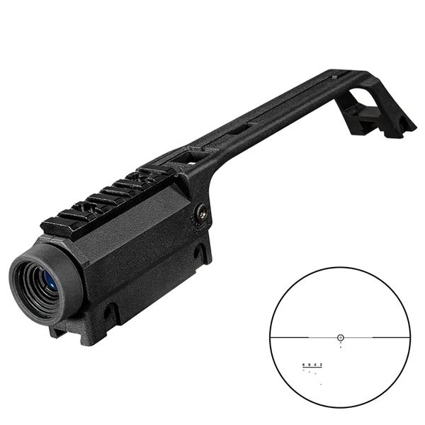 Alcance de rifle táctico Fire Wolf 3.5X20 G36 alcance largo para MP5 Metal Sight Weaver Rail Scope Mount Base Handle para caza-negro