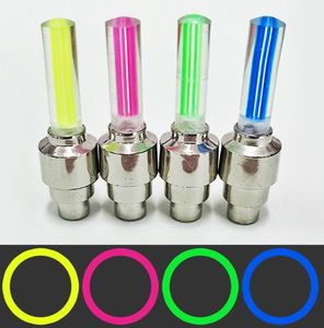 Firefly Spoke LED Roue Valve Stem Cap Tire Motion Neon Light Lampe Pour Vélo Vélo Voiture Moto Vélo Lampe Lumières Acces 4 couleurs