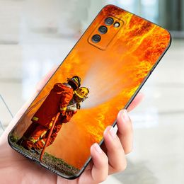 Fireman Fire Hero Phone Case pour Samsung Galaxy A01 A03 Core A02 A10 A20 S A11 A20E A30 A40 A41 A5 2017 A6 A8 plus A7 2018