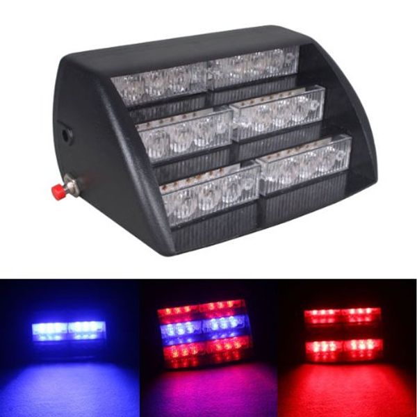 Lumières pompier led lumière stroboscopique 18 Ambre Blanc 3 Mode Intérieur D'urgence Pont Dash Flash Éclairage