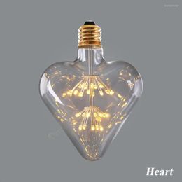 Firework Starry Retro Bulb Star Heart 3W Super Warm 2200K Sky Lamp Led Edison Decoratieve lichten Slaapkamer