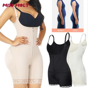 Firm Tummy Controle Shapewear Vrouwen LateBody Shaper Butt Lifter Dij Slimmer Faja Push Up Borst Rits Haken Bodysuit Vrouwelijke 240113