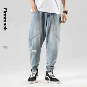 Firmranch-lente / zomer mannen dikke broer plus size harlan kleine rechte legging jeans casual losse broek denim broek