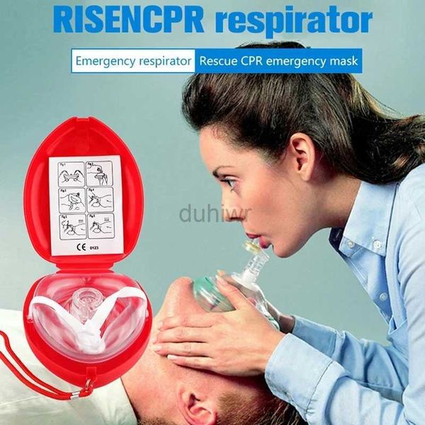 Suministro de primeros auxilios 1pc respiración artificial una máscara de válvula de respiración unidireccional capacitación de primeros auxilios CPR de máscara de respiración protegiendo accesorios de máscara de rescatador D240419