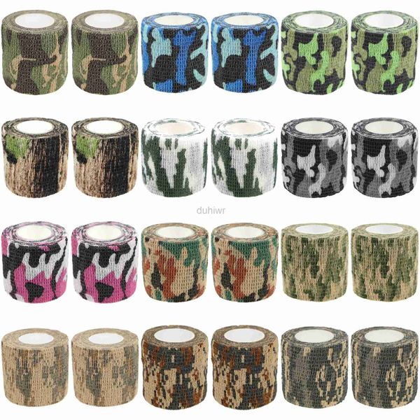 First Aid Supply 24 Rolls Elastic Bandage Tape Army Army Hopoor Camouflage Camouflage Scealth Enveloppe Durable Auto Adhesive Bandage D240419