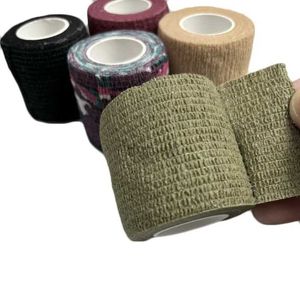 EHBO-levering Elastic Bandage Zelfklevende tape voor vingerpols Enkle Ademende sportfixer Tape Medical Camouflage Wrap Pet Animal Bandage D240419