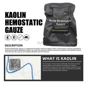 First Aid Supply Tactical Kaolin hémostatique comprimé Gauze Emergency Outdoor Binding Fixed IFAK Trauma Wound Dashage Bandage Kits First Aid Kits D240419