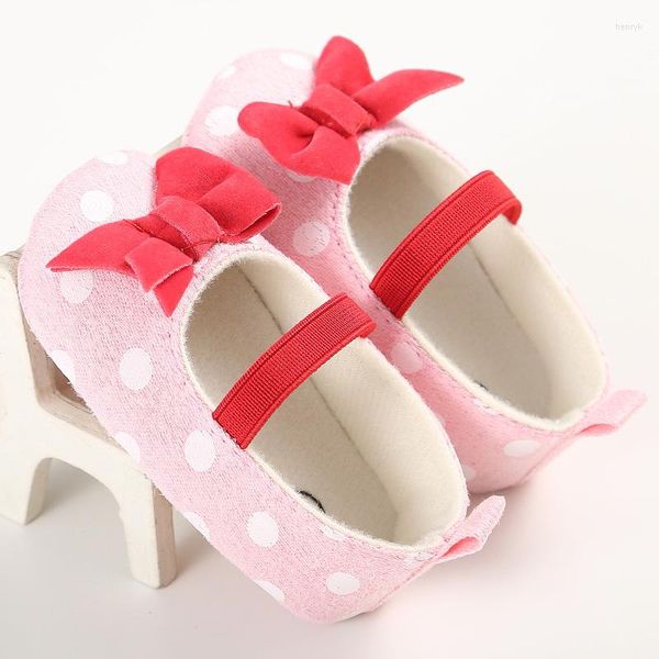 Premiers Marcheurs 0-1 Ans Femme Bébé Commerce Extérieur Dot Papillon Princesse Chaussures Toddler