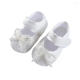 Premiers marcheurs 0-12M bébé filles princesse chaussures né blanc dentelle enfant en bas âge semelle souple pleine lune cent jours