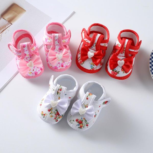 First Walkers 0-12m lienzo para niñas zapatos para niñas primavera otoño lindo bowknot prewalkers infante de fondo suave sin deslizamiento