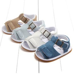 Eerste wandelaars 0-18 maanden baby meisjes jongens schoenen canvas pu antislip sandalen kinderen zomer mode blauwe sneakers baby