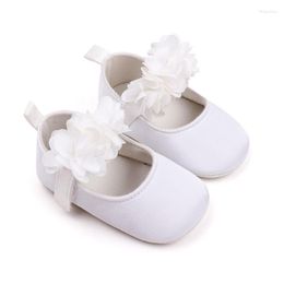 First Walkers 0-18 meses Baby Girl Princess Shoes Decoración de flores Non-Slip Sole niño