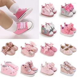 Premiers marcheurs 0-18 mois rose bébé chaussures princesse mode baskets infantile enfant en bas âge semelle souple anti-dérapant baptême