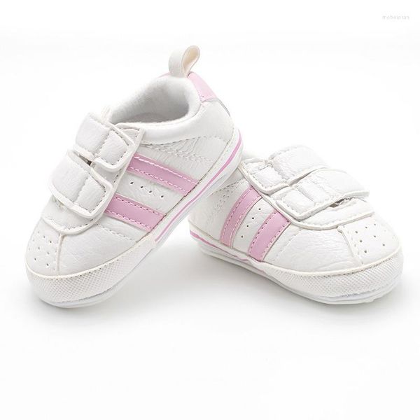 Primeros caminantes 0-18M Baby Boy Girl Zapatos Invierno Cálido Casual Niño Infantil TPR Suela suave PU Rayado Nacido