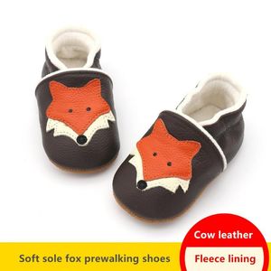 First Walkers 0-2 años de cuero de vaca invierno forro polar grueso zapatos de bebé antes de caminar calzado para niños pequeños Firstwalker suela térmica suave