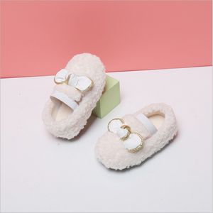 Eerste wandelaars 0-3 Winter babyschoenen Bowknot pluche warme prinsesschoenen plus fluwelen baby katoen schoenen 230330