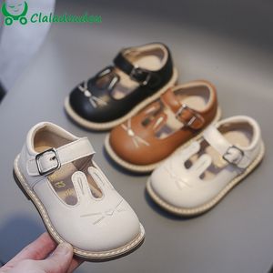 First Walkers 11.5-15cm merk baby lederen eerste wandelaars solide schattige cartoon peuter meisjes jongens flats schoenen oren baby prinses kleding schoenen 230314