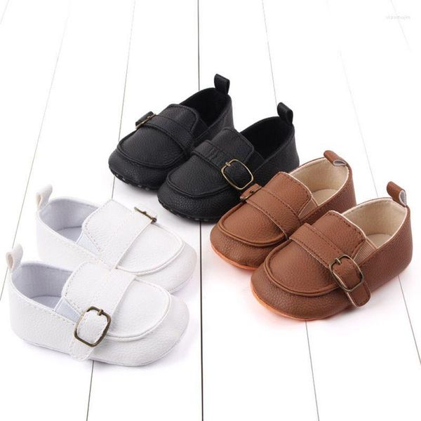 Primeros caminantes 111Baby Girl Infant Cute Fashion Soild Patrón Zapatos Guisantes Bebé PU Cuero Suave Fondo Niño