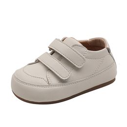 First Walkers 12-15.5 cm Baby Pu Leather Spring First Walker Solid Beige Toddler Girls 'Boys' Casual Shoes Home Outsider Children's Shoes 230330