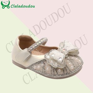 Babyschoenen 12-15.5 cm Merk Baby Leren Schoenen Beige Bling Pailletten Meisjes Prinses Jurk Schoenen Peuter Zachte Vlinder- knoop Wandelaars 230606