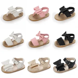 First Walkers 2022 Brand Baby Girls Fashion Cute Leather Bow Princess Shoes Soft Sole Non-Slip Walker Summer Casual Sandals