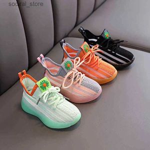 Eerste Wandelaars 2023 Kinderen Mode Sneakers Meisjes En Jongens Sportschoenen Jongens Zachte Bodem Ademend Mesh Kinderen School Casual Running kinder Schoenen G0114 L240402