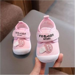 First Walkers 2024 Printemps et automne 0-1-2 ans Bébé non-glissé Soft Somed Bassler Chaussures pour les hommes Femmes Childrens Drop Livrot Kids Otula