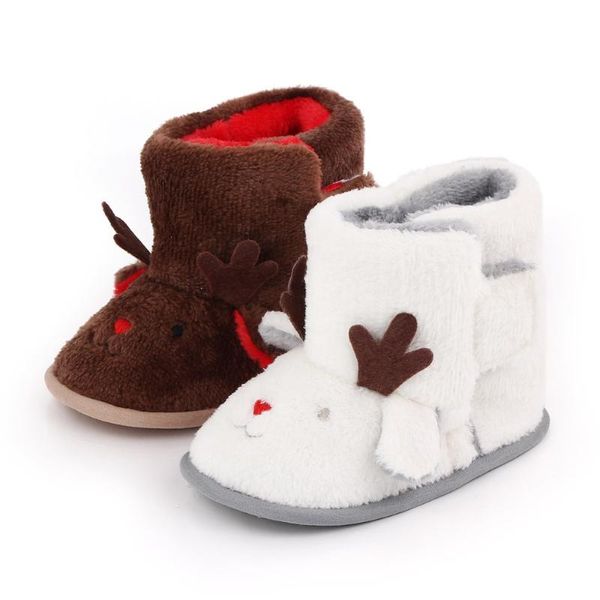 First Walkers 3-12M Winter Born Infant Baby Boy Girl Botas cálidas Christmas Deer Snow Cute Christmas Gifts