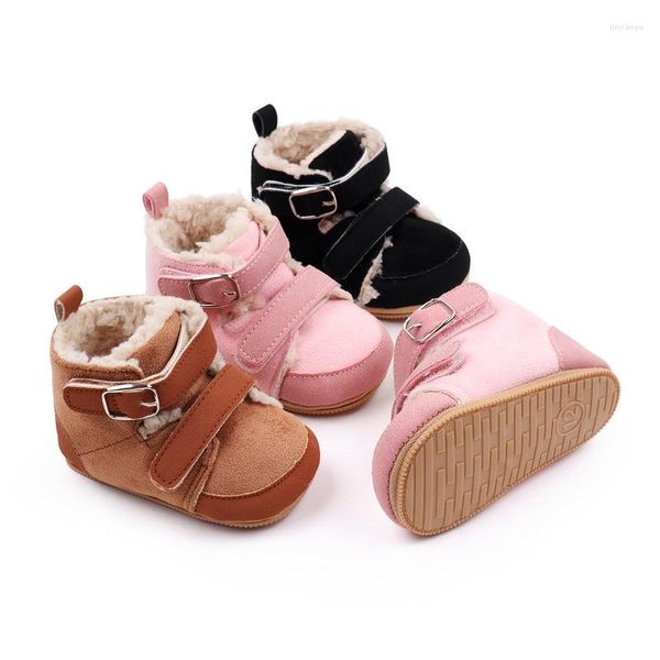 Chaussures d'hiver en coton pour premiers pas de 6 mois, 12 bottes chaudes en velours pour bébés filles de 1 an, marche en plein air pour petits garçons