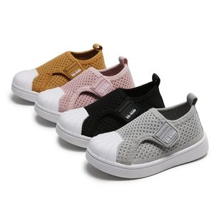 First Walkers 6m4y Girls Boys Fabric Breid Autumn Casual Shoes Nonslip Rubber Sole Toddler Kids Slip On Solid Color Spring Sport 230812