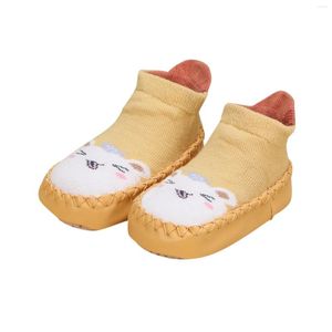 Premiers marcheurs automne et hiver mignon enfants bambin chaussures fond plat antidérapant sol chaussettes de sport léger bébé