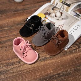 First Walkers Autumn Toddler Infant Shoes Fashion Lace-Up Soft Rubber Sole Cotton Non-Slip Casual Baby For Boy Girl Enkle Boots