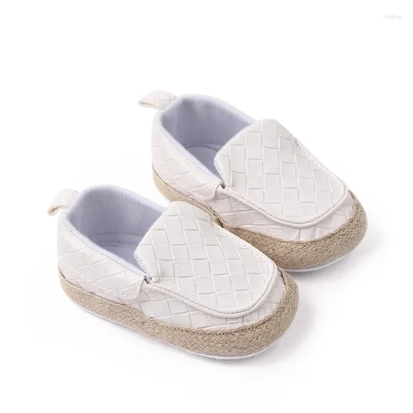 Primeros caminantes, zapatos para bebés, niños y niñas, colores sólidos, antideslizantes, suela suave, plano, de cuero PU, andador clásico, estilo Born Manor