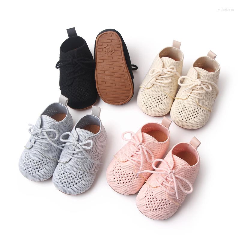 First Walkers Baby Atmungsaktive Mesh-Sneaker Born Infant Jungen Mädchen Prewalker Soft-Soled Lace-Up Kinder 3-11 Monate Daily Fashion Outwear