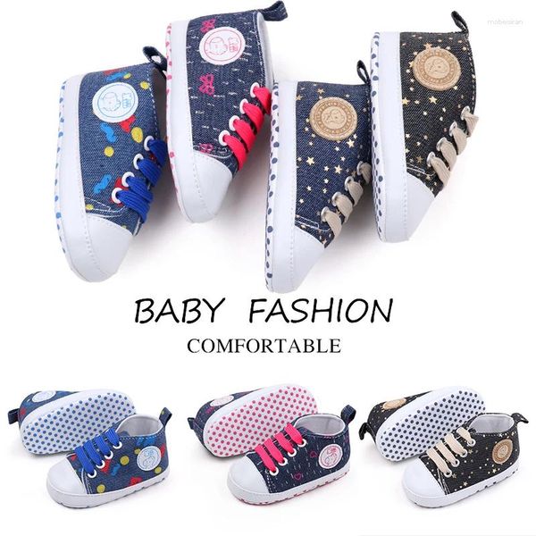 First Walkers Baby Tolevas Chaussures Fashion High Quality Cotton Soft Cotton Anti-Slip Lacet Up Casual Spring and Automne pendant 0-18 mois YS-19