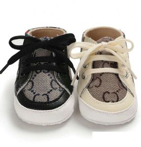 Eerste wandelaars babyontwerpers schoenen pasgeboren kind canvas sneakers boy girl soft sole wieg 0-18 maanden druppel levering kinderen zwangerschap dhglc comfort