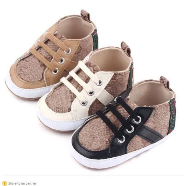 Premiers marcheurs bébé designers chaussures enfant en bas âge enfants toile baskets nouveau-né infantile garçon fille semelle souple berceau chaussure 0-18 mois