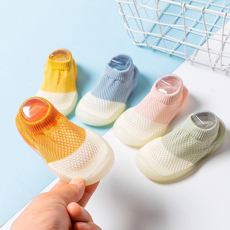 First Walkers Baby Floor Shoes Socks Unisex Summer Mesh Indoor Toddler Cotton Breathable Soft Bottom Homewear Non-slip