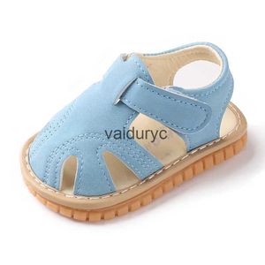 First Walkers Baby Girl Boy Summerals Candy Color Childrens Shoes Anti Collision Whistle Soft Sole LD Beach H240506