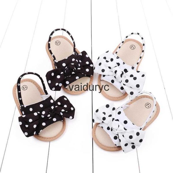 Primeros caminantes Zapatos para niña Sandalias de verano Resbalón en transpirable Lindo Bowknot 0-6-12 meses Use Prewwalking 2023 Nuevo estilo FashionH24229