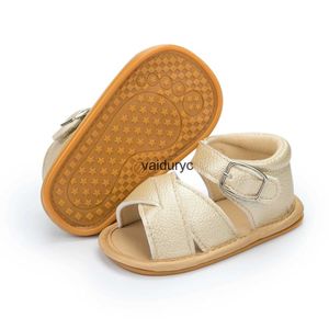 Babyschoenen Baby Meisje Zomer Sandalen Rubberen Zool Platte Antislip PU Leer Veelkleurig Baby 0-18M pasgeborenen ShoesH24229