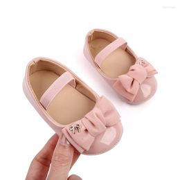 First Walkers Baby Girls Bowknot Princess Shoes Born Toddler Rubber Sole Walking Infant Prewalker Mocasins
