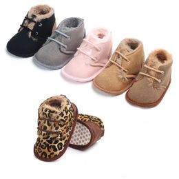 First Walkers Baby Girl Boys Winter Winter Warm Shoes para 7-12 millones de niños nacidos en espesas de las zapatillas de deporte de interior sin deslizamiento