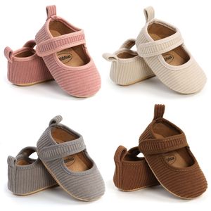 Premiers marcheurs Bébé filles Casual chaussures en velours côtelé bandeau ensemble infantile tout-petits anti-dérapant en caoutchouc semelle souple premier marcheur né chaussure à nœud papillon 230314