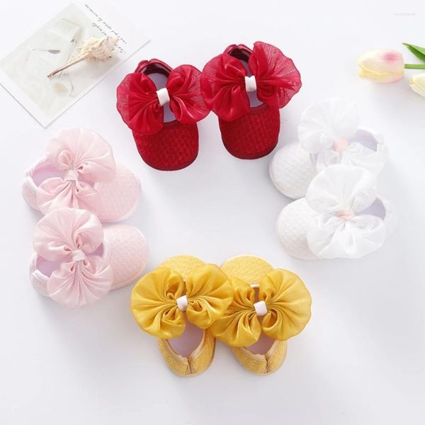 Primeros caminantes Baby Girl Girls Princess Zapatos Nacidos Bowknot infante Niñador Soft Soled sin deslizamiento Cuna de calzado de algodón de algodón