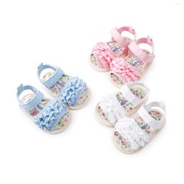 Babyschoenen Baby Meisjes Sandalen Schoenen Zomer Geboren Schattige Prinses Bloem Peuter Platte antislipslippers 0-18M voor zuigelingen