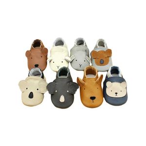 First Walkers Baby Leather Casual Crib -schoenen geschikt voor eerste stap Toddlers Girls Boys Jongens Onderwijs Wandelaars Kinderen Diersportschoenen D240525