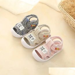 First Walkers Baby Sandals Summer 0-1-2 ans Garçons et filles Soft Soft Soled Spring Toddler Chaussures Anti-Kick Drop Livil