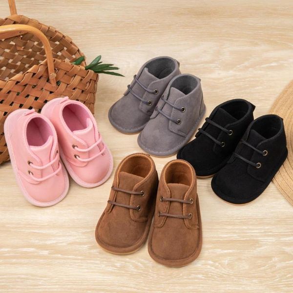 First Walkers Babyschuhe für Jungen und Mädchen, Baumwolle, warm, Herbst und Winter, rutschfest, weiche Sohle, Gummi, für Kleinkinder, Kleinkinder, 0–18 Monate